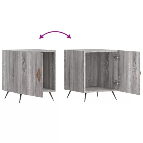  2 db szürke sonoma színű szerelt fa éjjeliszekrény 40x40x50 cm