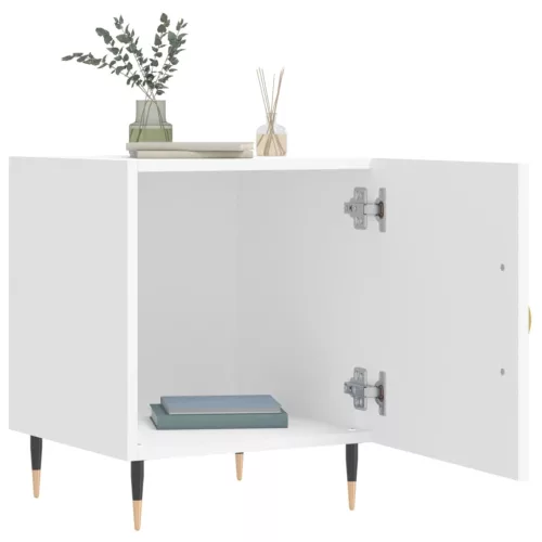  2 db fehér szerelt fa éjjeliszekrény 40 x 40 x 50 cm