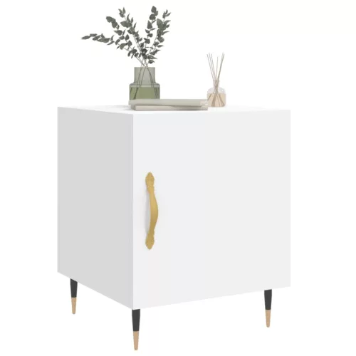  2 db fehér szerelt fa éjjeliszekrény 40 x 40 x 50 cm