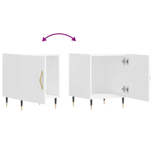  2 db fehér szerelt fa éjjeliszekrény 40 x 40 x 50 cm