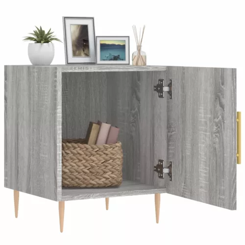  2 db szürke sonoma színű szerelt fa éjjeliszekrény 40x40x50 cm