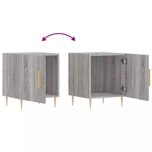  2 db szürke sonoma színű szerelt fa éjjeliszekrény 40x40x50 cm