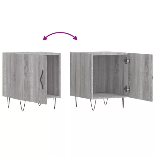  2 db szürke sonoma színű szerelt fa éjjeliszekrény 40x40x50 cm