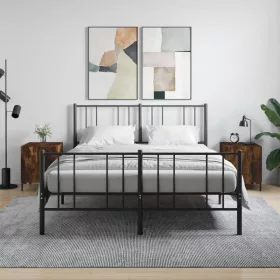    2 db füstös tölgy színű szerelt fa éjjeliszekrény 40x40x50 cm