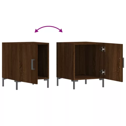  2 db barna tölgyszínű szerelt fa éjjeliszekrény 40 x 40 x 50 cm