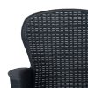 VID Antracit rattan hatású műanyag kerti szék párnával