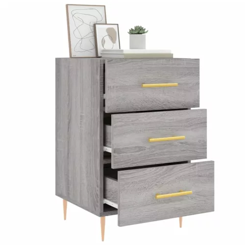  szürke sonoma színű szerelt fa éjjeliszekrény 40 x 40 x 66 cm