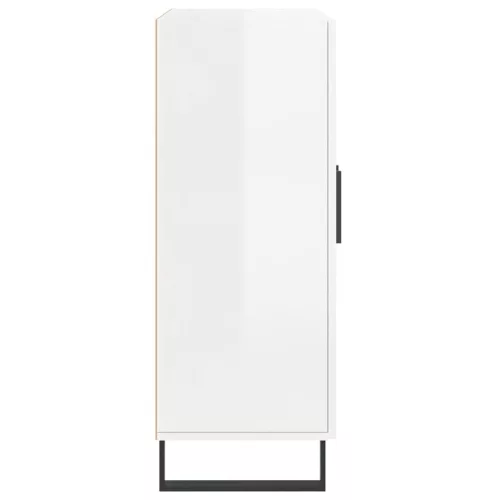  magasfényű fehér szerelt fa tálalószekrény 69,5 x 34 x 90 cm