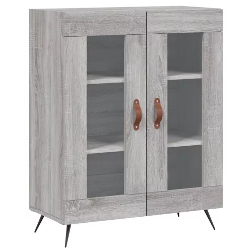  szürke sonoma színű szerelt fa tálalószekrény 69,5 x 34 x 90 cm