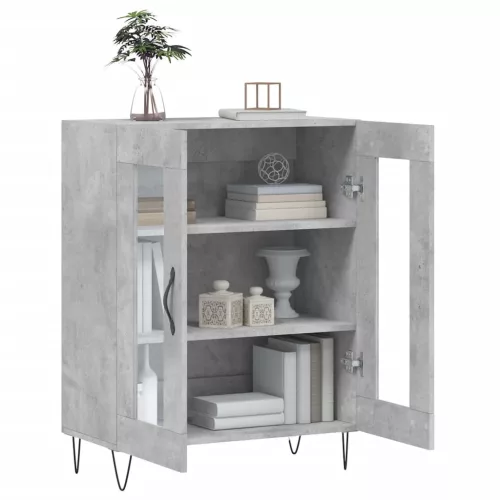 betonszürke szerelt fa tálalószekrény 69,5 x 34 x 90 cm