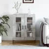  betonszürke szerelt fa tálalószekrény 69,5 x 34 x 90 cm