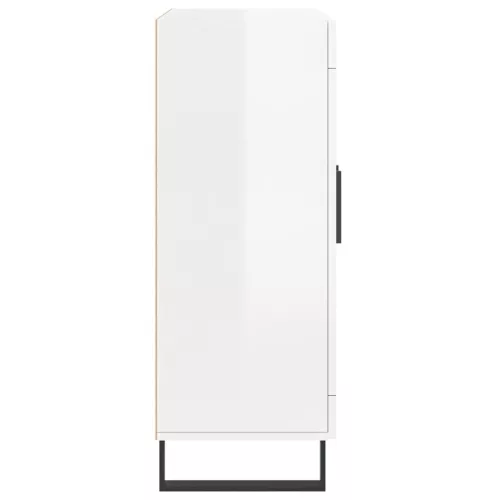  magasfényű fehér szerelt fa tálalószekrény 69,5 x 34 x 90 cm