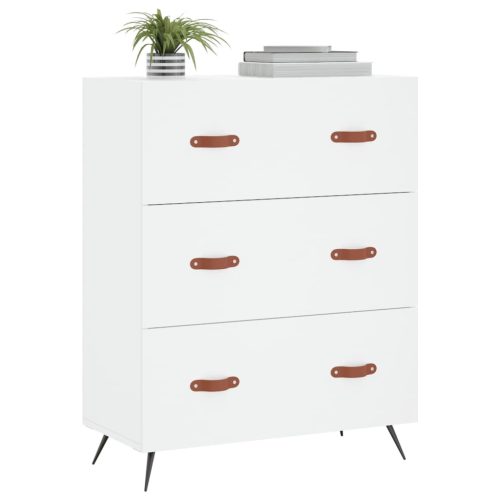  fehér szerelt fa komód 69,5 x 34 x 90 cm