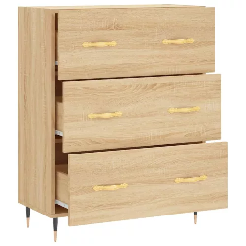  sonoma tölgy színű szerelt fa tálalószekrény 69,5 x 34 x 90 cm