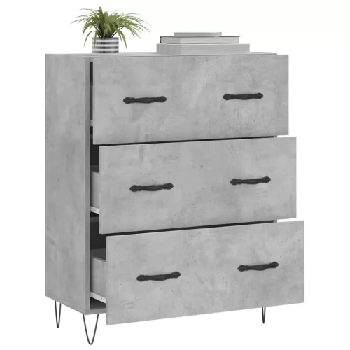  betonszürke szerelt fa tálalószekrény 69,5 x 34 x 90 cm