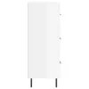  magasfényű fehér szerelt fa tálalószekrény 69,5 x 34 x 90 cm
