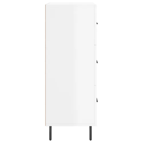  magasfényű fehér szerelt fa tálalószekrény 69,5 x 34 x 90 cm