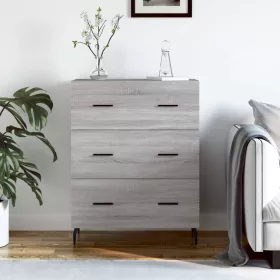    szürke sonoma színű szerelt fa tálalószekrény 69,5 x 34 x 90 cm