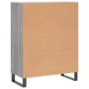  szürke sonoma színű szerelt fa tálalószekrény 69,5 x 34 x 90 cm