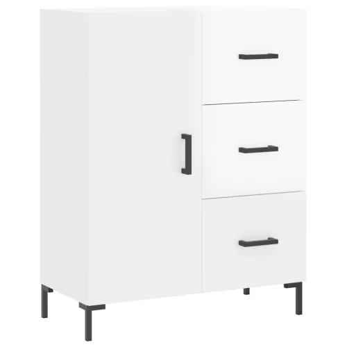  magasfényű fehér szerelt fa tálalószekrény 69,5 x 34 x 90 cm