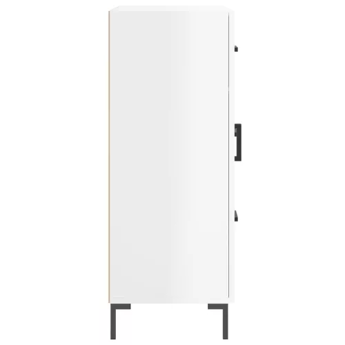  magasfényű fehér szerelt fa tálalószekrény 69,5 x 34 x 90 cm