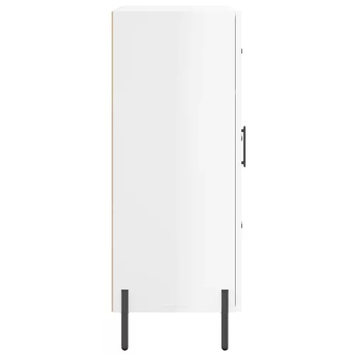  magasfényű fehér szerelt fa tálalószekrény 69,5 x 34 x 90 cm