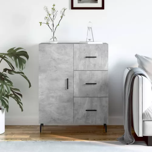  betonszürke szerelt fa tálalószekrény 69,5 x 34 x 90 cm