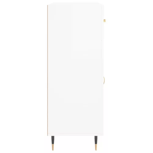  magasfényű fehér szerelt fa tálalószekrény 69,5 x 34 x 90 cm