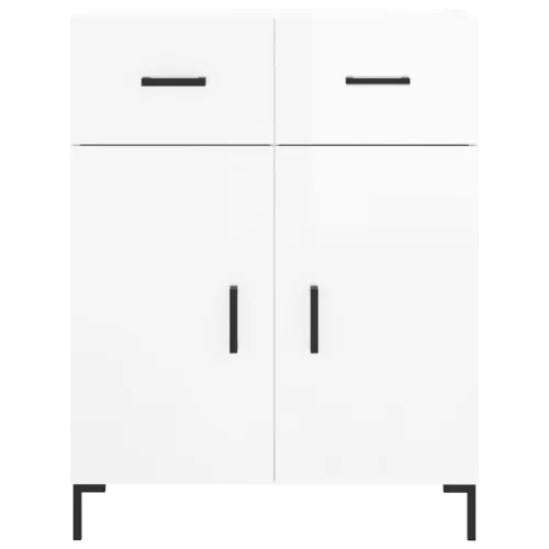  magasfényű fehér szerelt fa tálalószekrény 69,5 x 34 x 90 cm