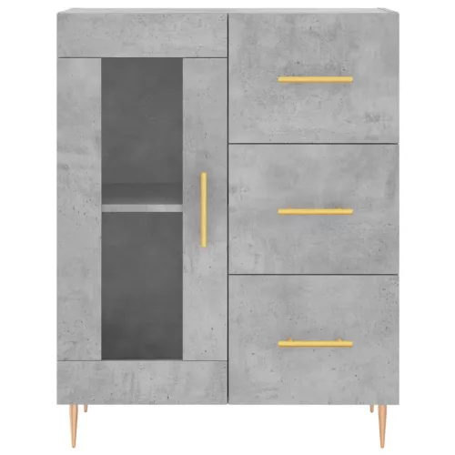  betonszürke szerelt fa tálalószekrény 69,5 x 34 x 90 cm