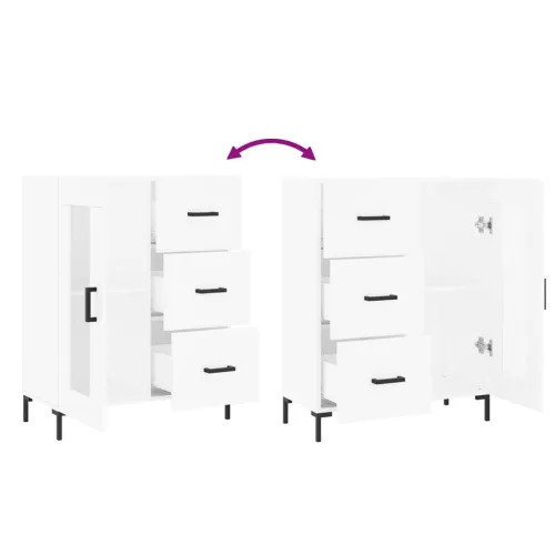  fehér szerelt fa tálalószekrény 69,5 x 34 x 90 cm