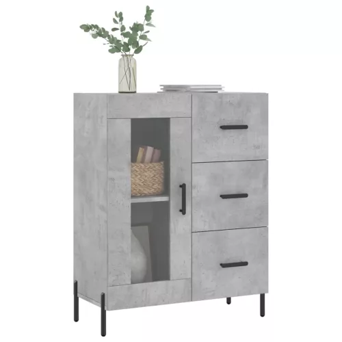  betonszürke szerelt fa tálalószekrény 69,5 x 34 x 90 cm