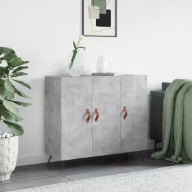  betonszürke szerelt fa tálalószekrény 90 x 34 x 80 cm