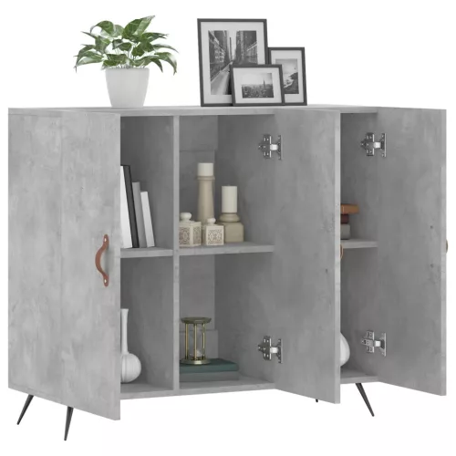  betonszürke szerelt fa tálalószekrény 90 x 34 x 80 cm