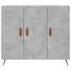  betonszürke szerelt fa tálalószekrény 90 x 34 x 80 cm