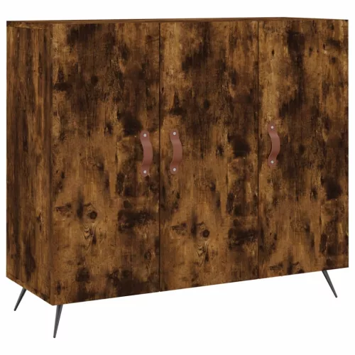  füstös tölgy színű szerelt fa tálalószekrény 90 x 34 x 80 cm