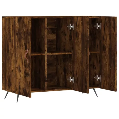  füstös tölgy színű szerelt fa tálalószekrény 90 x 34 x 80 cm