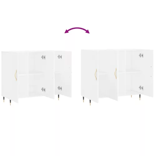  fehér szerelt fa tálalószekrény 90 x 34 x 80 cm