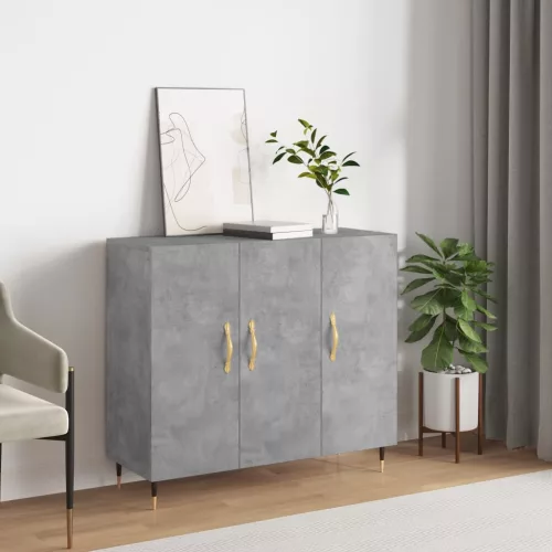  betonszürke szerelt fa tálalószekrény 90 x 34 x 80 cm