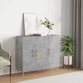  betonszürke szerelt fa tálalószekrény 90 x 34 x 80 cm