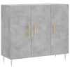  betonszürke szerelt fa tálalószekrény 90 x 34 x 80 cm