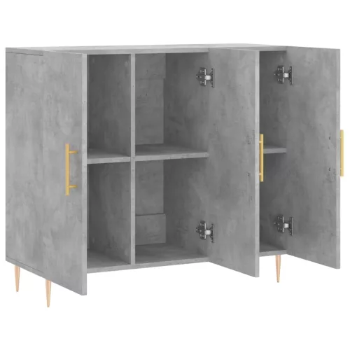  betonszürke szerelt fa tálalószekrény 90 x 34 x 80 cm