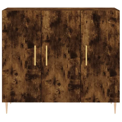  füstös tölgy színű szerelt fa tálalószekrény 90 x 34 x 80 cm