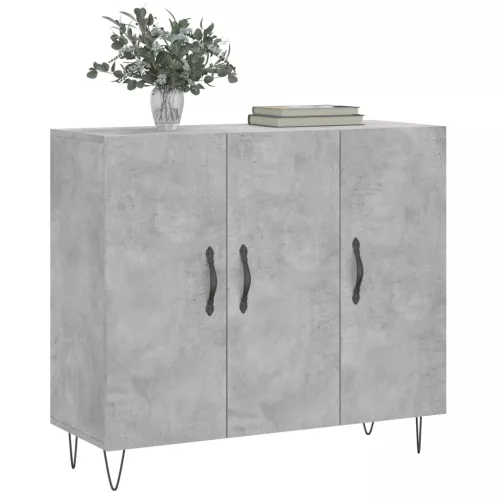  betonszürke szerelt fa tálalószekrény 90 x 34 x 80 cm