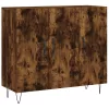  füstös tölgy színű szerelt fa tálalószekrény 90 x 34 x 80 cm