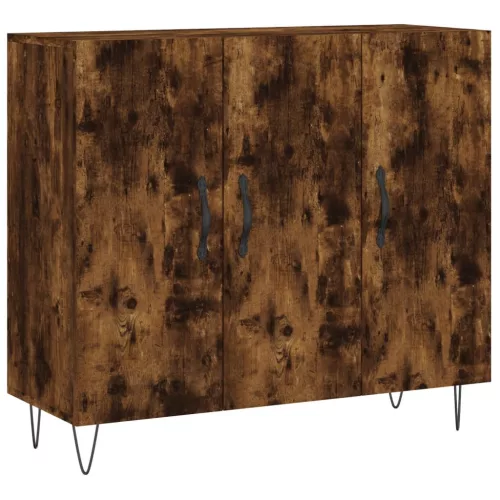  füstös tölgy színű szerelt fa tálalószekrény 90 x 34 x 80 cm