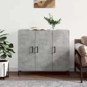  betonszürke szerelt fa tálalószekrény 90 x 34 x 80 cm