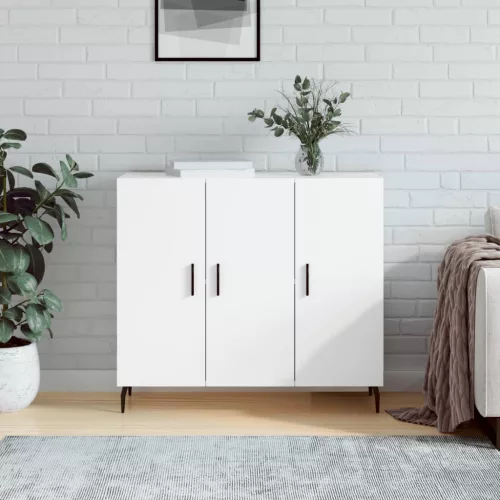  fehér szerelt fa tálalószekrény 90 x 34 x 80 cm