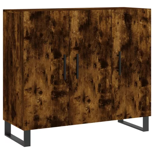  füstös tölgy színű szerelt fa tálalószekrény 90 x 34 x 80 cm