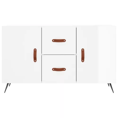  magasfényű fehér szerelt fa tálalószekrény 100 x 36 x 60 cm